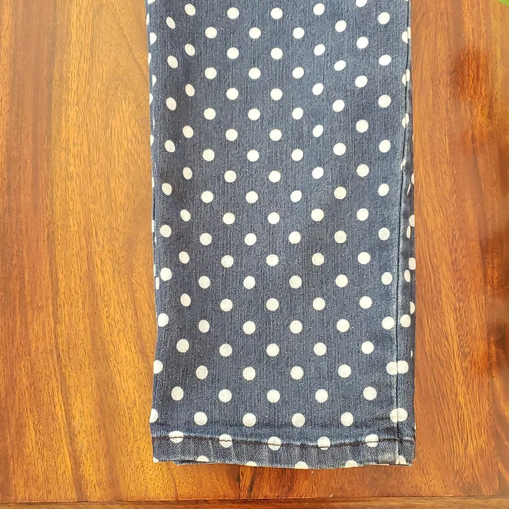 CHICO’S Platinum Denim Jeans | Blue White Polka Dot | Cropped Length | SIZE .5 - Picture 8 of 12
